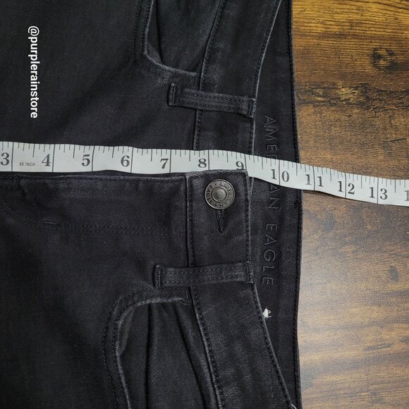 American Eagle Jeans 4 R Jegging Mid Rise Next Level Stretch Black Wash Denim - Picture 10 of 14